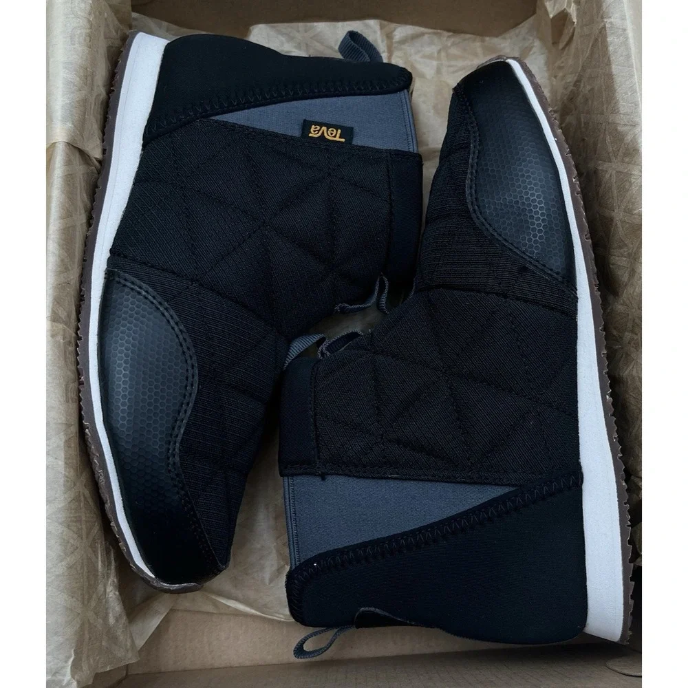 Teva Reember Big Boys Girls Water-resistant  Cozy Ankle Booties Size 4 Black